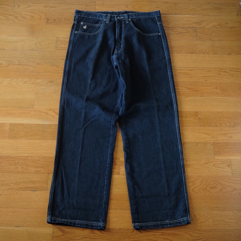 Rocawear Denim Jeans Mens Dark Wash Loose Fit Streetwear Y2K Size 36 Baggy